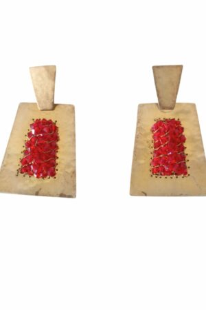 Aretes piedras rojas