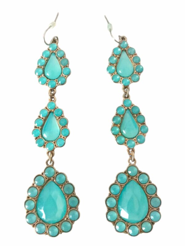 Aretes largos piedra azul