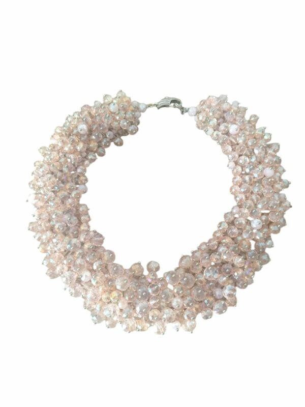 Collar cristales rosa