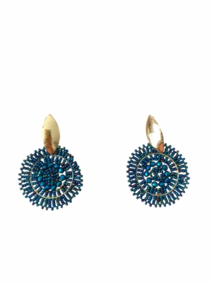 Aretes tejidos azules