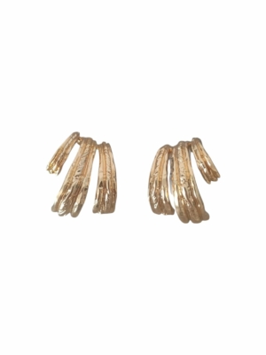 Aretes 3 garras oro