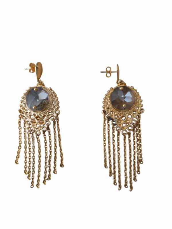 Aretes dorados cadenas